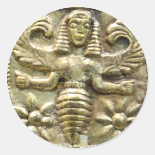 STICKER ROND ANTIQUE GRECQUE HONEY BEE GODDESS (Devant)