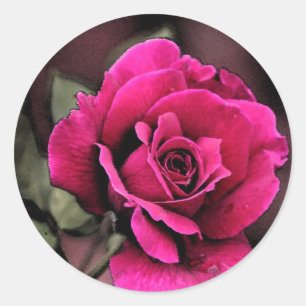 Sticker Rond Antique Love Rose