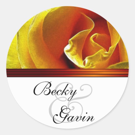 Sticker rond Antique Rose Jaune (Devant)