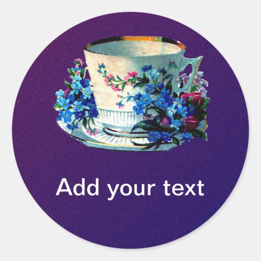 Sticker Rond Antique Teacup (Devant)
