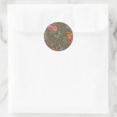 Sticker Rond Antique Toile de Jouy 1800 Branches florales (Sac)
