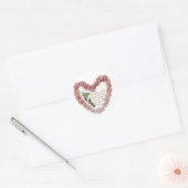 Sticker Rond Antique Valentine Bouquet Coeur (Enveloppe)