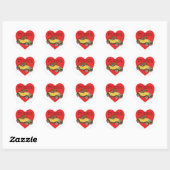 Sticker Rond Antique Valentine Car Heart (Feuille)