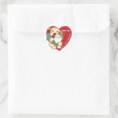Sticker Rond Antique Valentine Coeur de chiot (Sac)