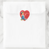 Sticker Rond Antique Valentine Coeur garçon (Sac)