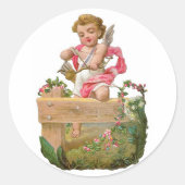 Sticker Rond Antique Valentine Cupid (Devant)