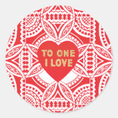Sticker Rond Antique Valentine Heart (Devant)
