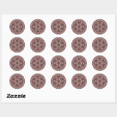 Sticker Rond Antiquité rose victorienne (Feuille)