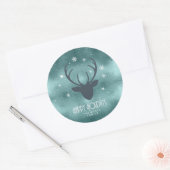 Sticker Rond Antlers de cerfs Silhouette et flocons de neige Tu (Enveloppe)