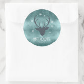 Sticker Rond Antlers de cerfs Silhouette et flocons de neige Tu (Sac)