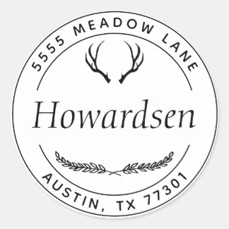 Sticker Rond Antlers rustiques