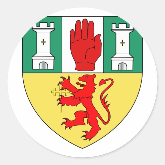 Sticker Rond Antrim arms, Irlande (Devant)