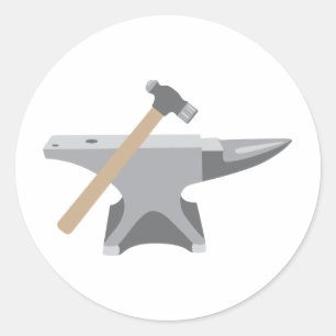 Sticker Rond Anvil & Hammer