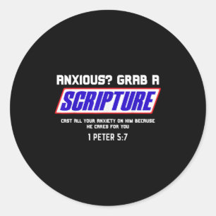Sticker Rond Anxieux_ Grab Écriture Christian Mental Health Bi