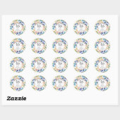 Sticker Rond Any Wedding (45) Anniversary Cadre Doré Baies  (Feuille)