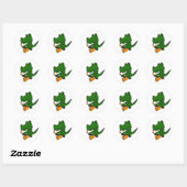 Sticker Rond AO alligator jouant le saxophone (Feuille)