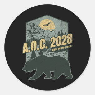 Sticker Rond Aoc 2028 Pour Le Président Résister À L'Ours Alexa