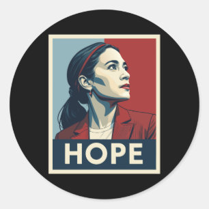 Sticker Rond Aoc Alexandria Ocasio Cortez 2028 Pour Président -