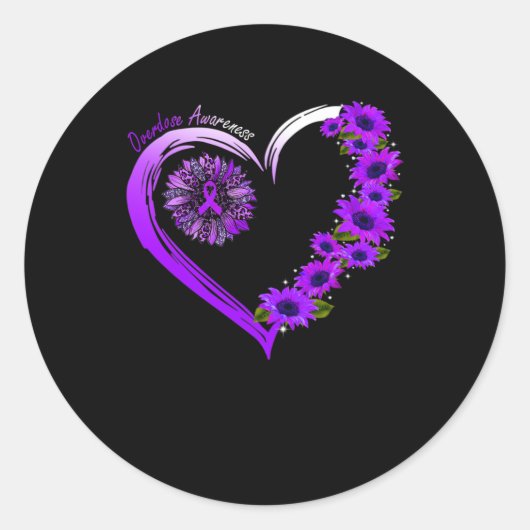 Sticker Rond Août Nous Portons Violet Surdose Sensibilisation T (Devant)
