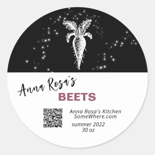 STICKER ROND * AP30 BEETS QR DÉSHYDRATÉ. ANNULER LE FRAIS (Devant)