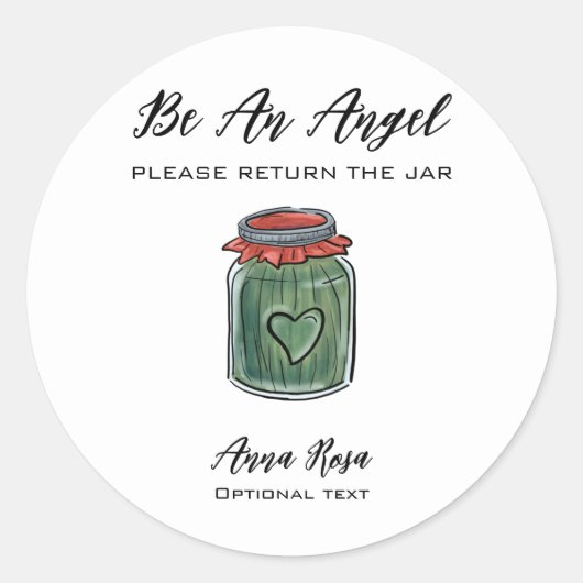 Sticker Rond *~* AP30 Jar de retour Whimsical Green Canning Mas (Devant)
