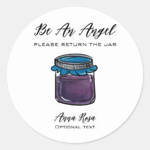 Sticker Rond *~* AP30 Jar de retour Whimsical Jelly Canning Mas