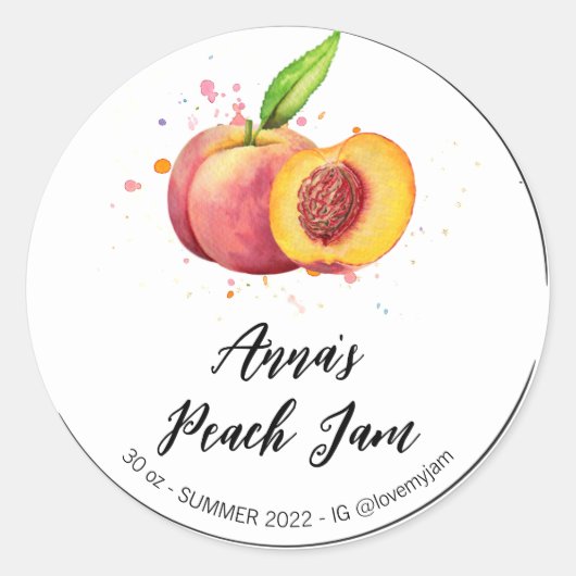 Sticker Rond *~* AP30 Peach Conserves de confiture de gelée mai (Devant)