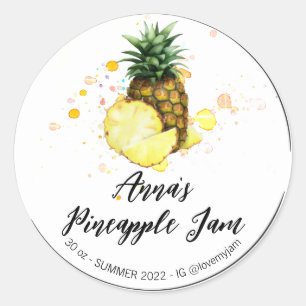 Sticker Rond *~* AP30 PINEAPPLE Jelly confitures maison