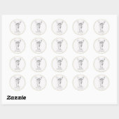 Sticker Rond *~* AP49 Cartoon mignon Rustique bébé MooseSticker (Feuille)