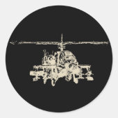 Sticker Rond Apache AH-64 (Devant)
