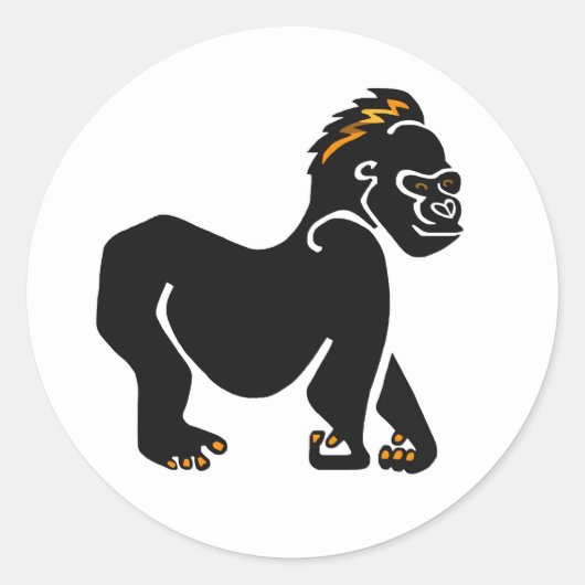 Sticker Rond Ape - Cool GORILLA -Primate - Wildlife-Africa (Devant)