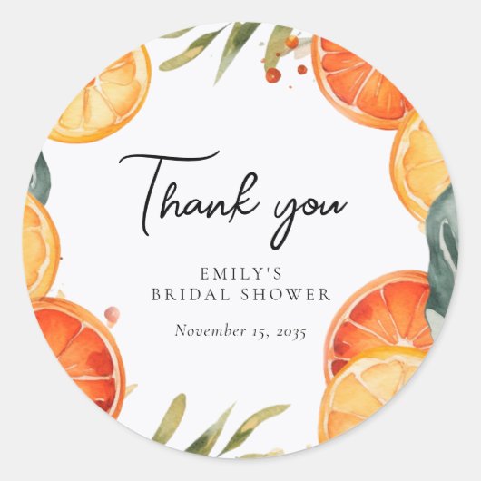 Sticker Rond Aperol Spritz Aquarelle Baby Shower de mariage (Devant)