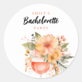 Sticker Rond Aperol Spritz Floral EVJF Fête (Devant)