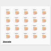 Sticker Rond Aperol Spritz Floral EVJF Fête de Bachelorette (Feuille)