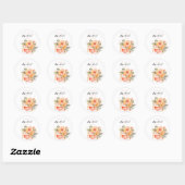 Sticker Rond Aperol Spritz Floral Réception de Mariage (Feuille)