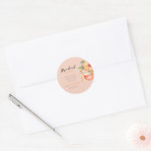 Sticker Rond Aperol Spritz Floral Réception de Mariage (Enveloppe)