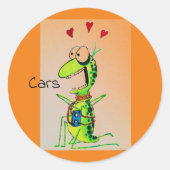 Sticker Rond Aph aime les voitures (Devant)