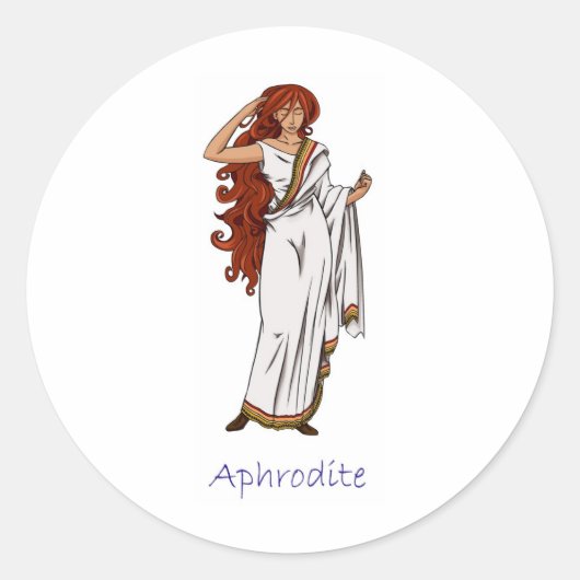 Sticker Rond Aphrodite - Déesse grecque (Devant)
