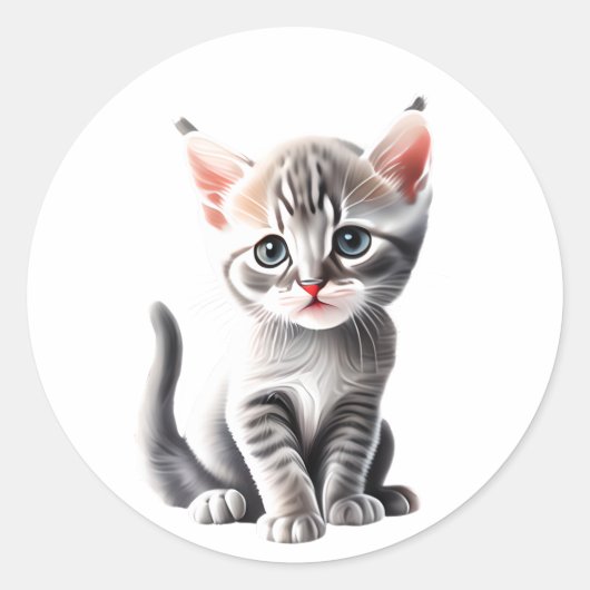 Sticker Rond Aphrodite personnalisée - Chypre Chat Kitten (Devant)