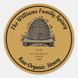 Sticker Rond Apiary de miel Miel biologique cru
