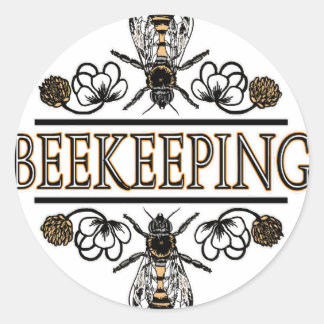 Sticker Rond apiculture avec les abeilles travailleuses