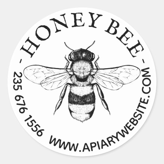 Sticker Rond Apiculture Bio Vintage (Devant)