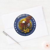 Sticker Rond Apollo 11 50e anniversaire Starfield Moon Eagle - (Enveloppe)