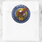 Sticker Rond Apollo 11 50e anniversaire Starfield Moon Eagle - (Sac)