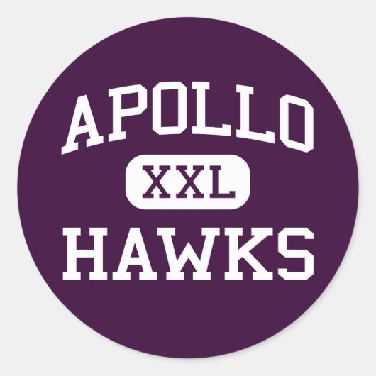 Sticker Rond Apollo - Hawks - Lycée - Glendale Arizona (Devant)