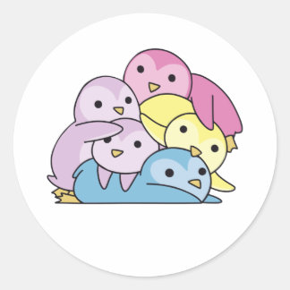 Sticker Rond Aporagender Flag Pride Lgbtq Cute Penguin