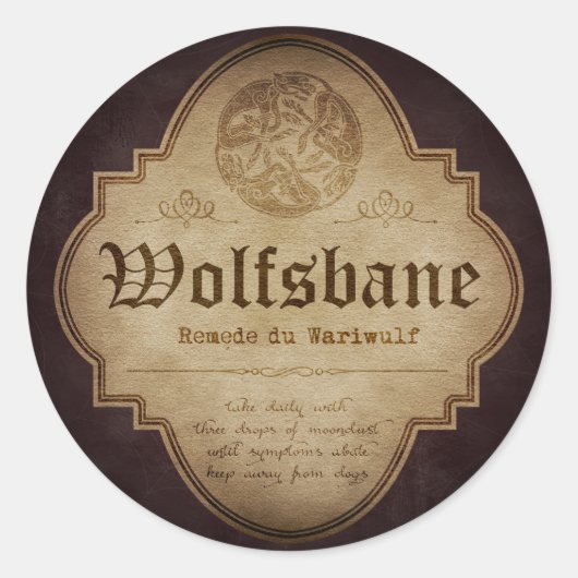 Sticker Rond Apothécaire de Wolfsbane (Devant)