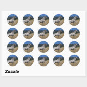 Sticker Rond Appaloosa Horse Running up Mountain (Feuille)