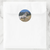 Sticker Rond Appaloosa Horse Running up Mountain (Sac)