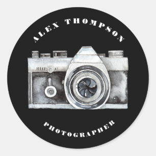 Sticker Rond Appareil photo à objectif circulaire personnalisé